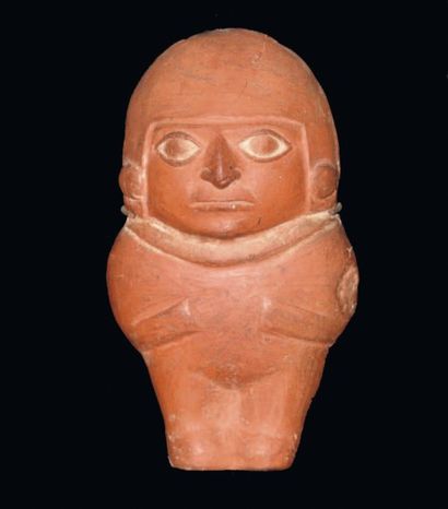 PEROU Culture Mochica (100 av. - 700 ap. J.C). Statuette anthropomorphe. Terre cuite...