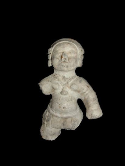 EQUATEUR Culture Tumaco-La Tolita (300 av. - 500 ap. J.C.) Torse de statuette féminine,...
