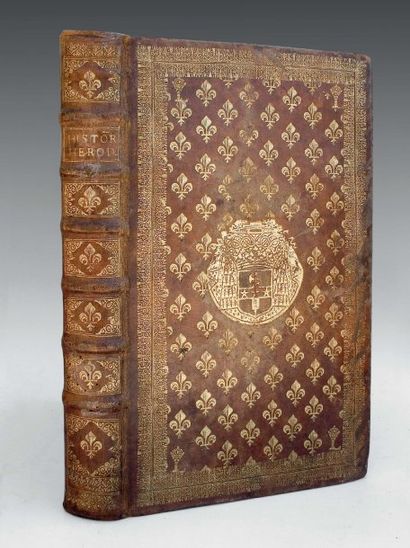 HERODOTI d'Halicarnassei, Historia. Henri Stephanus 1570, In-folio, plein veau époque...