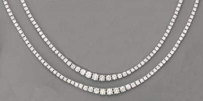 null COLLIER draperie, diamants brillantés (8 cts env.) en or