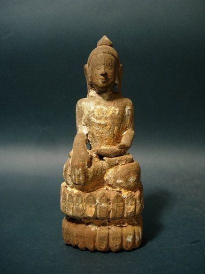 BIRMANIE, CAMBODGE, LAOS, SIAM Statuette de Bouddha. En bois. siam, Lanna, début...