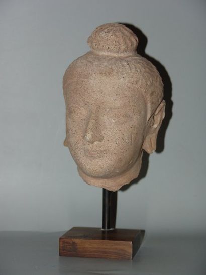 ART GRECO-BOUDDHIQUE DU GANDHARA (Ier - Vème siècle) Tête de Bouddha, à la chevelure...