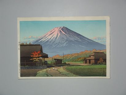 null Estampe de Hasui, le Fuji en automne à Funatsu. 1953.
