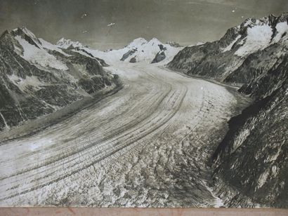 null PHOTOGRAPHIE ancienne « La Mer de Glace ». Vallée de Chamonix C 1910. 30 x 40...