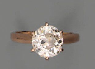 null BAGUE diamant brillanté (2 cts env.), en or