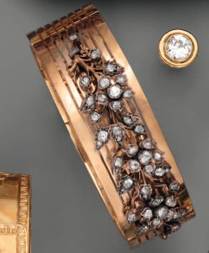 null BRACELET jonc napoléon III, en or et diamants