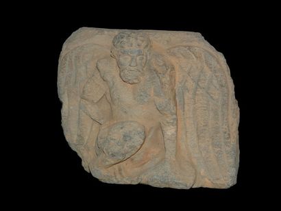 ART GRECO-BOUDDHIQUE DU GANDHARA (Ier - Vème siècle) Atlante. En schiste. H : 13.5...
