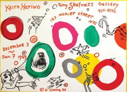 HARING KEITH Keith Haring Tony Shafrazi Gallery. New York City. 1988. Aff. N.E. B.E....