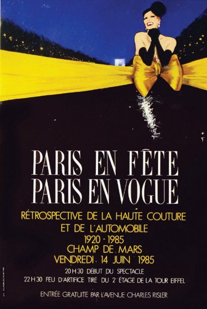 GRUAU RENE Paris en Fête et en Vogue Retrospective de la Haute Couture 14 Juin 1985...