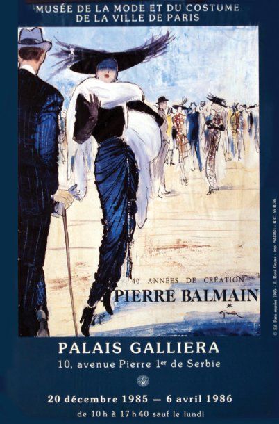GRUAU RENE Palais Galliera 1986 Pierre Balmain 40 années de création Aff. E. B.E....