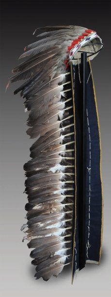 "ART PREMIER" "Rare, ancienne et authentique coiffure d'apparat Cheyenne du Nord...