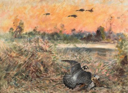 null Roger REBOUSSIN (1881-1965)

Vol de canards et rapaces

Huile sur toile

66...