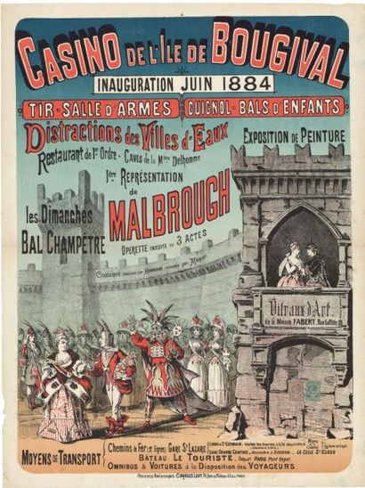 null CASINO DE BOUGIVAL
Inauguration Juin 1884
Affiche pliée en bon état, 60x80c...