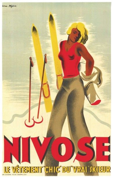 null NIVOSE Karl Machatscheck - Circa 1935
Affiche entoilée en très bon état, 80...