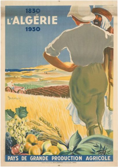 null ALGERIE 1830/1930
DORMOY Pays de grande production agricole.
Affiche roulée,...