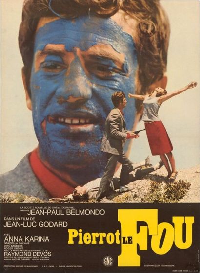 null PIERROT LE FOU
GODARD Jean-Luc - 1965
Affiche 60x80cm, pliée en bon état.