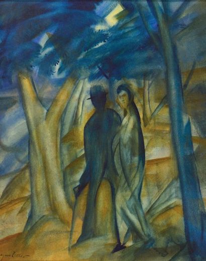 Magnus ZELLER (1888-1972) Couple dans la forêt
Aquarelle sur papier
30 x 26 cm
Bon...
