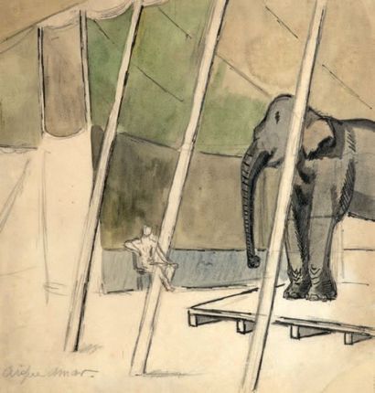Georges Lucien GUYOT (1885-1973) Cirque Amar
Aquarelle et pastel signée en bas à...