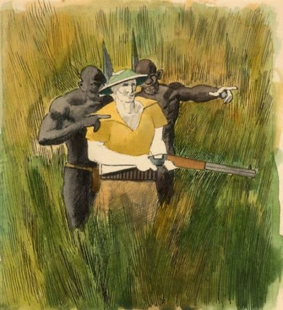 Georges Lucien GUYOT (1885-1973) Chasseur
Aquarelle et encre
17 x 16 cm