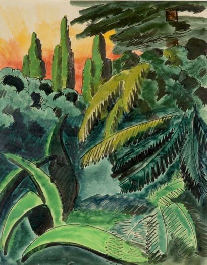 Georges Lucien GUYOT (1885-1973) Forêt
Aquarelle, signée en bas à gauche
25 x 20...