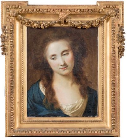 Louis Michel Van LOO (1707-1771) Portrait de femme de qualité
Huile sur toile ovale,...