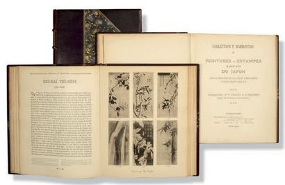 null Trois volumes in-folio de la collection Barboutau, reliés en demi-maroquin violet...