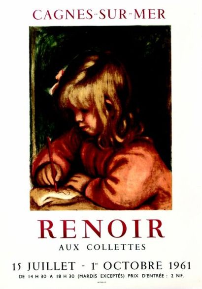 RENOIR G. Renoir Cagnes-sur-Mer. Aux Collettes. 1961. Mourlot Aff. E. B.E. B + Trous...