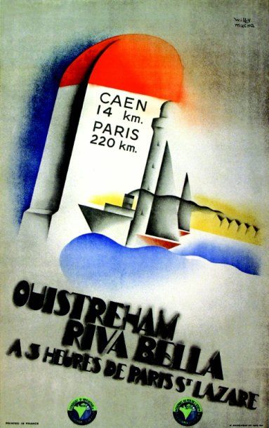 MUCHA WILLY Ouistreham H. Chachoin Paris Aff. E. B.E. B + 99 x 62 cm 14 CALVADOS