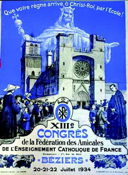 null Fédération des Amicales de L'enseignement Catholique 1934 Béziers ( Hérault...