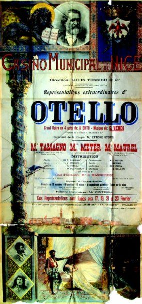 null Otello Nice Casino Municipal de Nice. Représentations extraordinaires. Mr Tamagno....