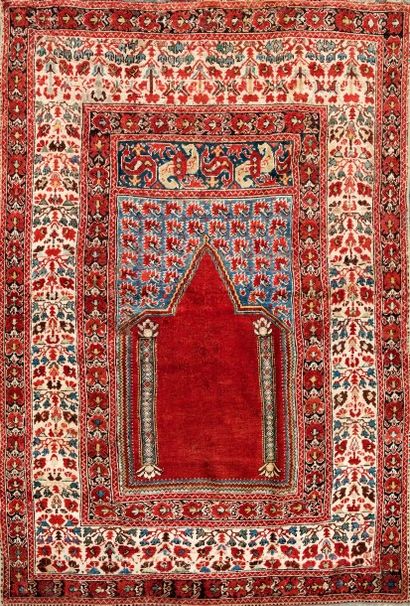 Rare tapis Ghiordes - Basra (Asie mineure)...