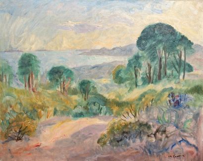 Charles CAMOIN (1879-1965) 
Chemin dans la Pinède au Col de Collebasse, 1947
Huile...
