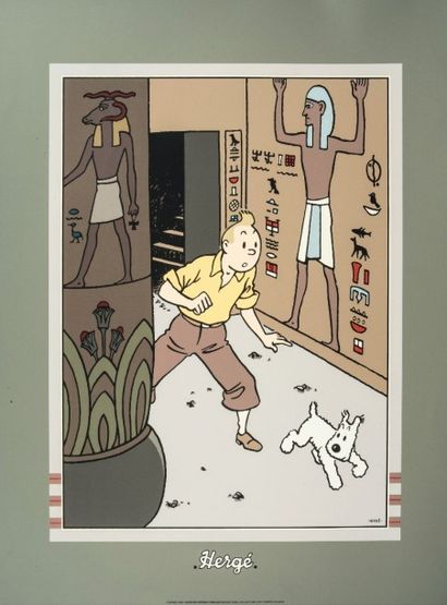 HERGÉ «Les Cigares du Pharaon». Sérigraphie.
Sérigraphie représentant Tintin dans...