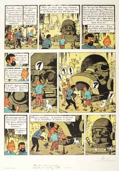 HERGÉ Sérigraphie WWF.
«Vol 714 pour Sydney». Sérigraphie couleurs éditée par le...