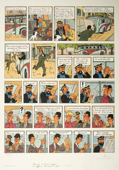 HERGÉ Sérigraphie WWF.
«L'Affaire Tournesol». Sérigraphie couleurs éditée par le...