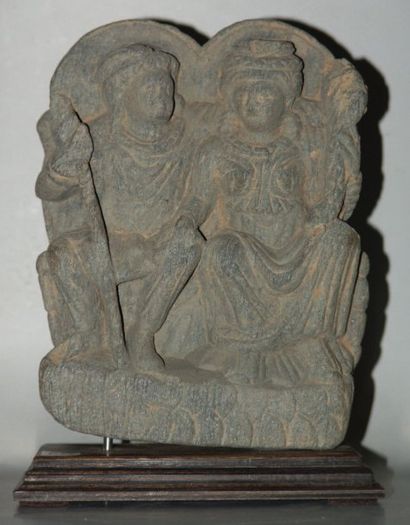 null ART GRECO-BOUDDHIQUE DU GANDHARA (Ier - Vème siècle) Bas relief figurant Hariti...