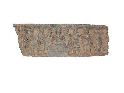 null ART GRECO-BOUDDHIQUE DU GANDHARA (Ier - Vème siècle) Bas relief figurant Bouddha...