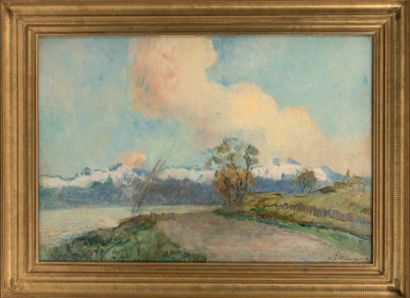 ALBERT LEBOURG (1849-1928) 
Neige en auvergne, 1913
Huiles sur toile
Signée et datée...