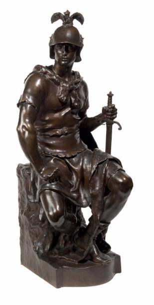 Paul DUBOIS (1827-1905) 
Le courage militaire
Epreuve en bronze à patine brunesignée...
