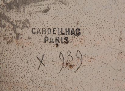 CARDEILHAC PARIS 
Boîte en ébène de Macassar sculptée à motif végétal.
Signée “Cardeilhac...