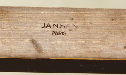 Maison JANSEN 
Paire de bouts de canapés en bronze et laiton doré présentant des...