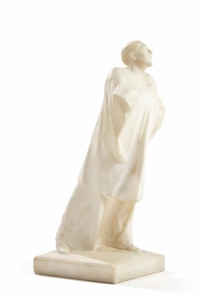 André César VERMARE (1869-1949) Sculpture en taille directe sur marbre de Carrare...