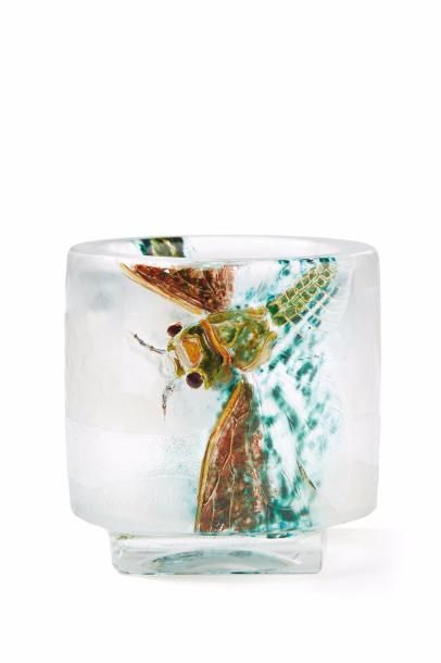 Émile GALLÉ (1846-1904) 
Exceptionnel et rare vase en verre présentant un décor dégagé...