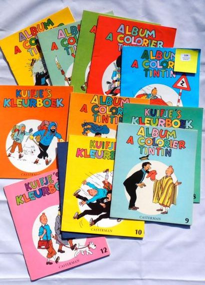 null 12 albums à colorier Tintin.
Série Casterman 1961, format 18 x 21 cm. N°1 à...