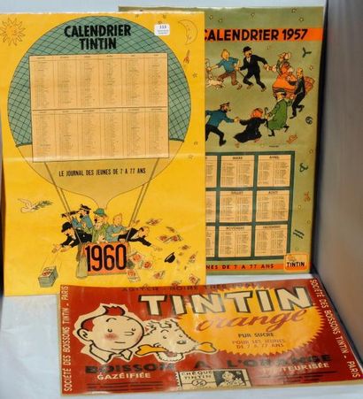 null Quatre affiches et posters.
Affichette «Tintin Orange» 39 x 29 cm (tirage d'origine)...