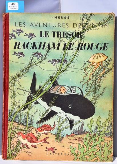 null «Le Trésor de Rackham le Rouge».
Casterman 1948, 4e plat B2, dos rouge. Titre...