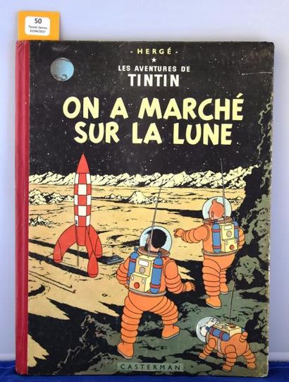 null «On a marché sur la lune».
Edition originale belge. Casterman 1954, 4e plat...