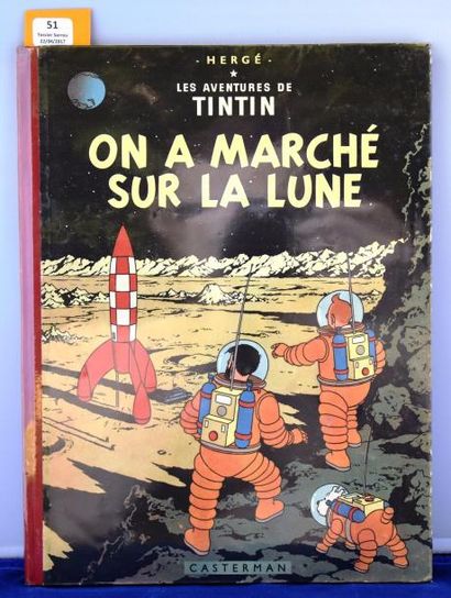 null «On a marché sur la lune».
Edition originale belge. Casterman 1954, 4e plat...