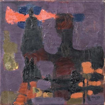 Sigismond KOLOS VARY (1899-1983) Composition abstraite, 1955
Huile sur toile Signée...