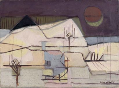 Sigismond KOLOS VARY (1899-1983) Paysage enneigé, circa 1951
Huile sur toile, signée...